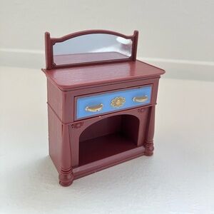 TWO Fisher-Price Loving Family Dollhouse Vanities with Blue and Gold Accents
